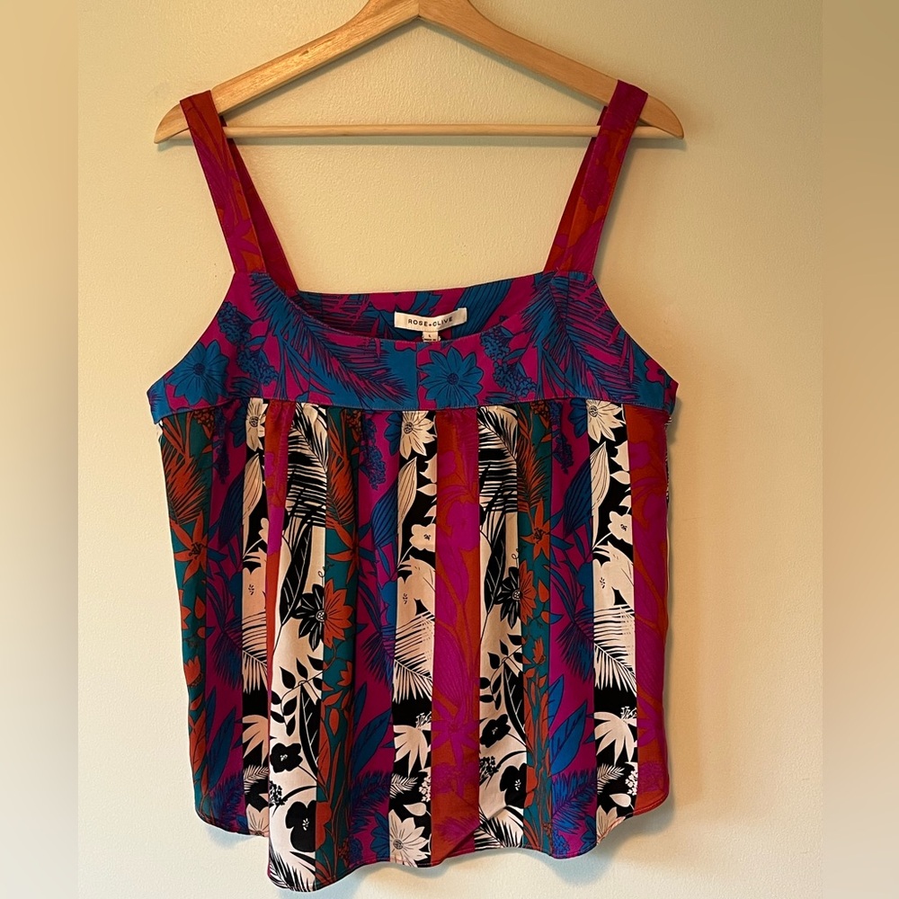 Rose & Olive Floral Multicolor Sleeveless Top